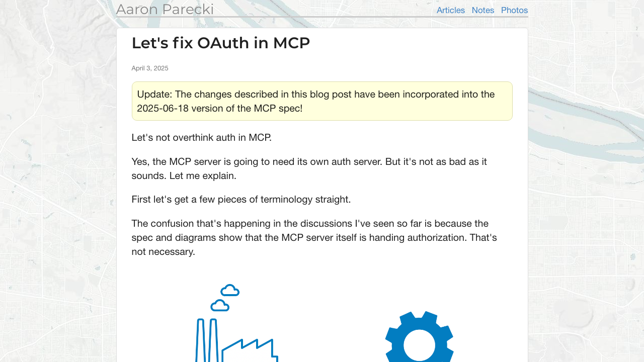 aaronparecki.com - 2025 - 04 - 03 - 15 - Oauth For Model Context Protocol preview