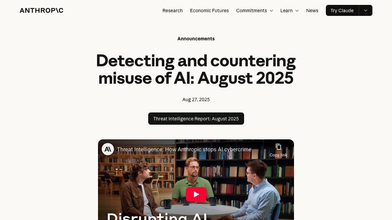 anthropic.com - News - Detecting Countering Misuse Aug 2025 preview