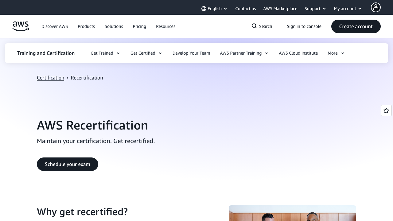 aws.amazon.com - Certification - Recertification preview