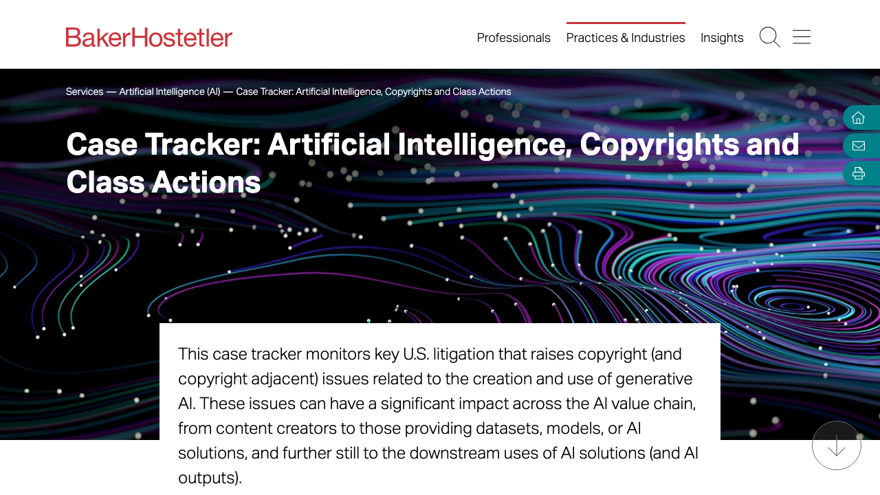 bakerlaw.com - Services - Artificial Intelligence Ai - Case Tracker Artificial Intelligence Copyrights And Class Actions