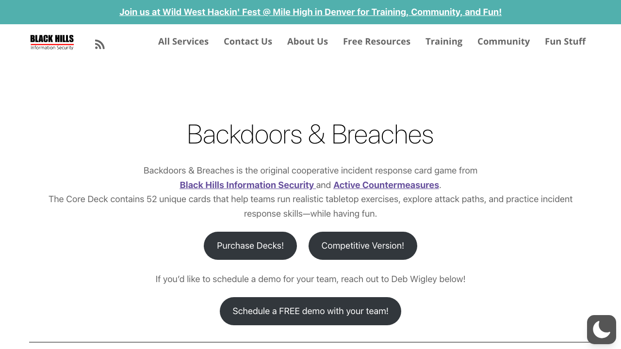 blackhillsinfosec.com - Tools - Backdoorsandbreaches preview
