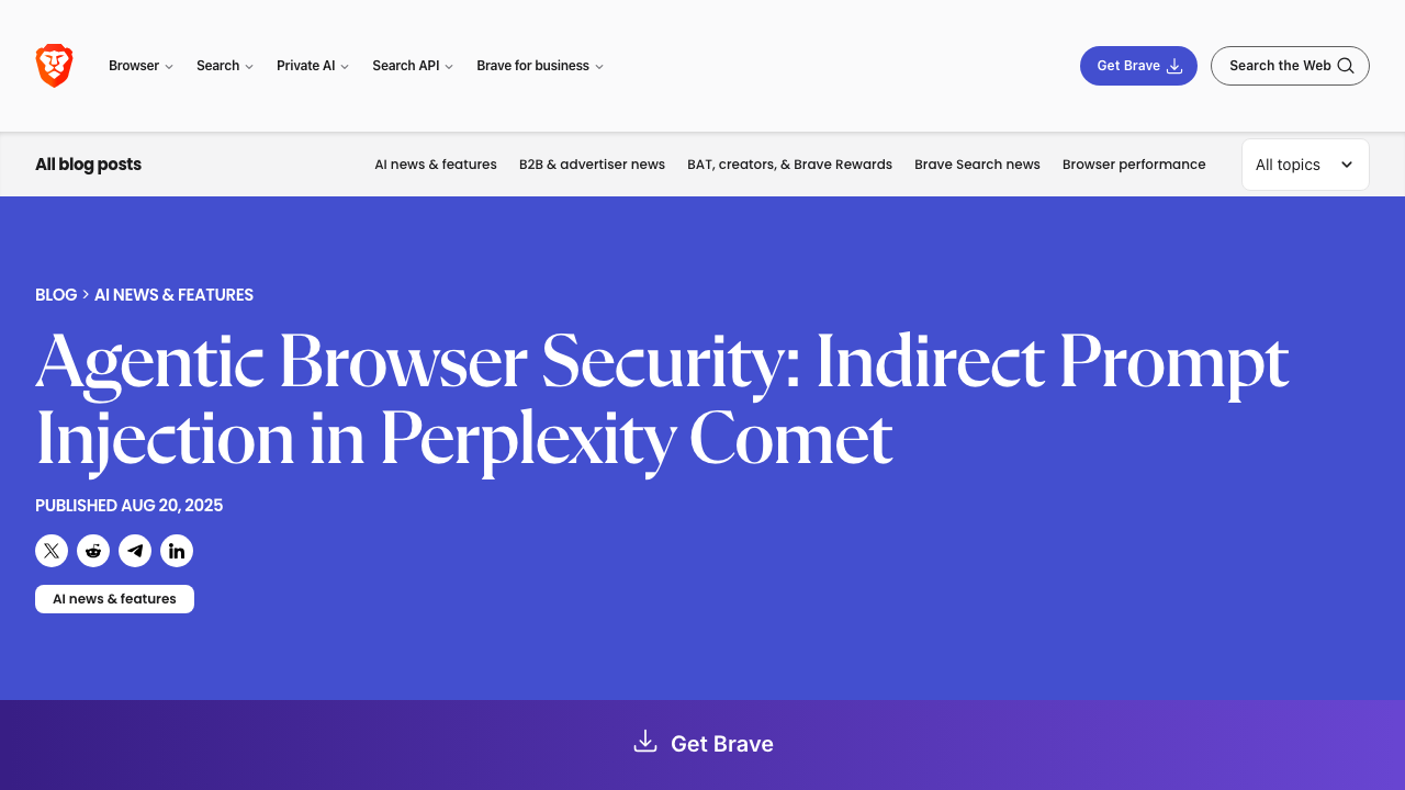 brave.com - Blog - Comet Prompt Injection preview