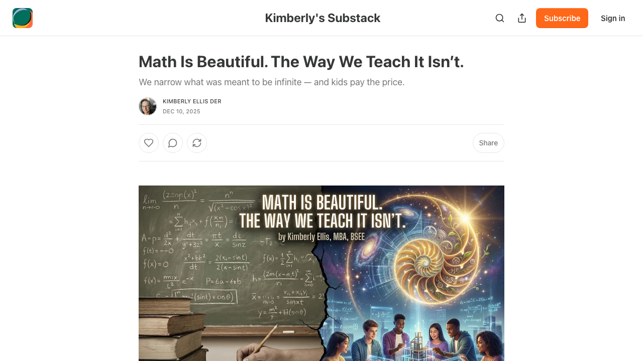 clarityadvocacy.substack.com - P - Math Is Beautiful The Way We Teach preview