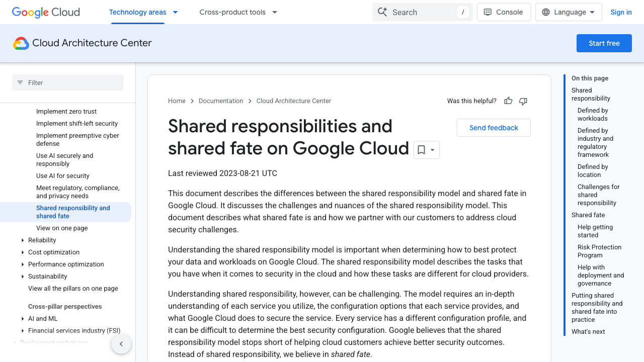 cloud.google.com - Architecture - Framework - Security - Shared Responsibility Shared Fate preview