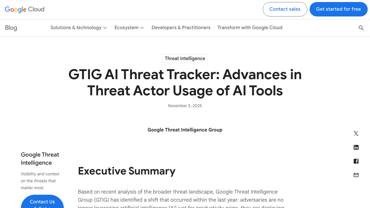 cloud.google.com - Blog - Topics - Threat Intelligence - Threat Actor Usage Of Ai Tools preview