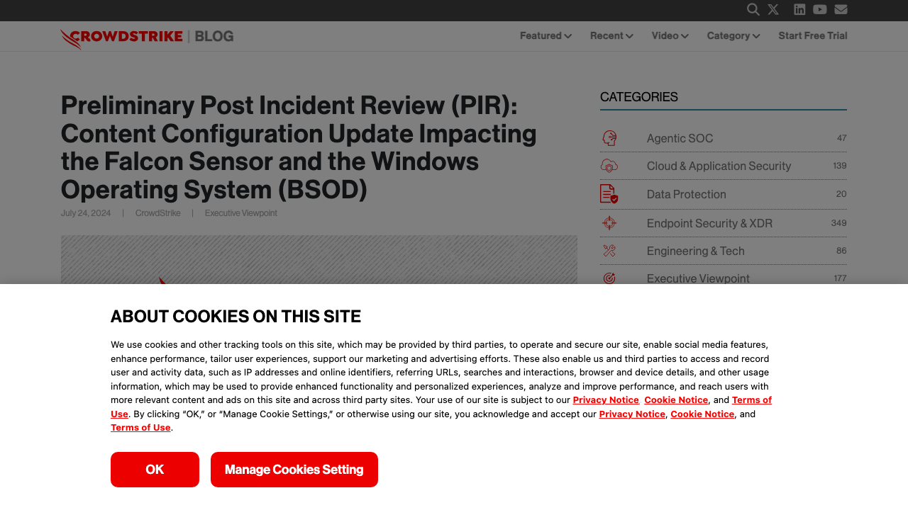 crowdstrike.com - Blog - Falcon Content Update Preliminary Post Incident Report preview