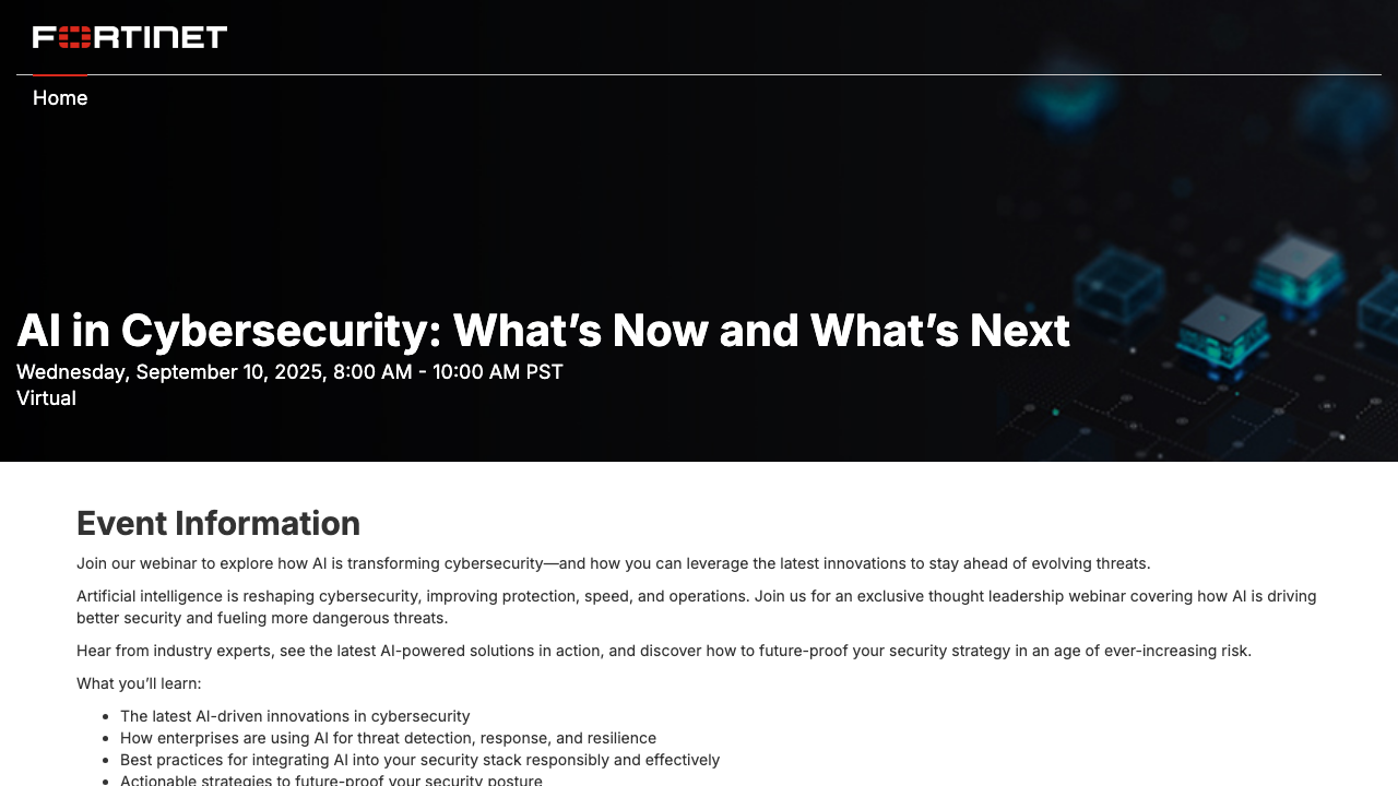 events.fortinet.com - Aisummit 2025 preview