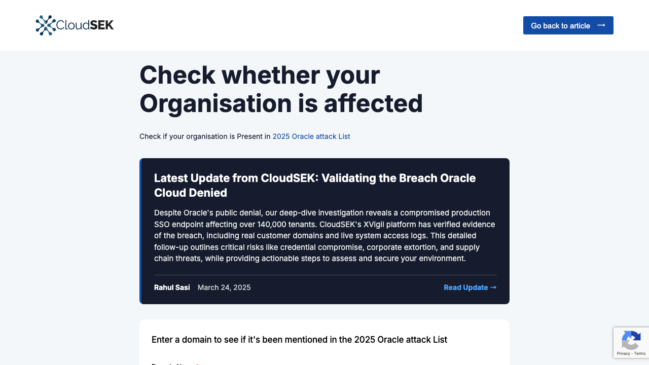 exposure.cloudsek.com - Oracle preview