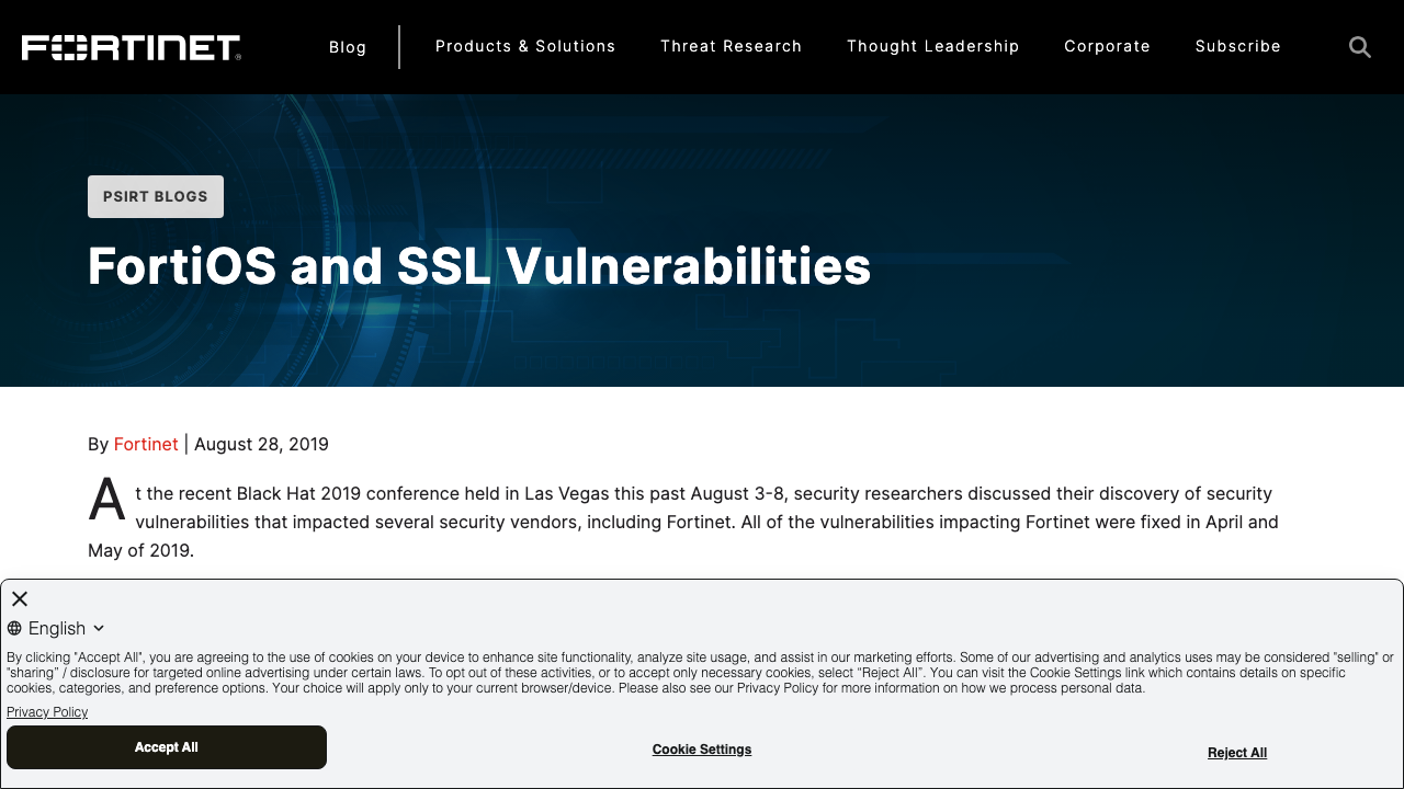 fortinet.com - Blog - Psirt Blogs - Fortios Ssl Vulnerability preview