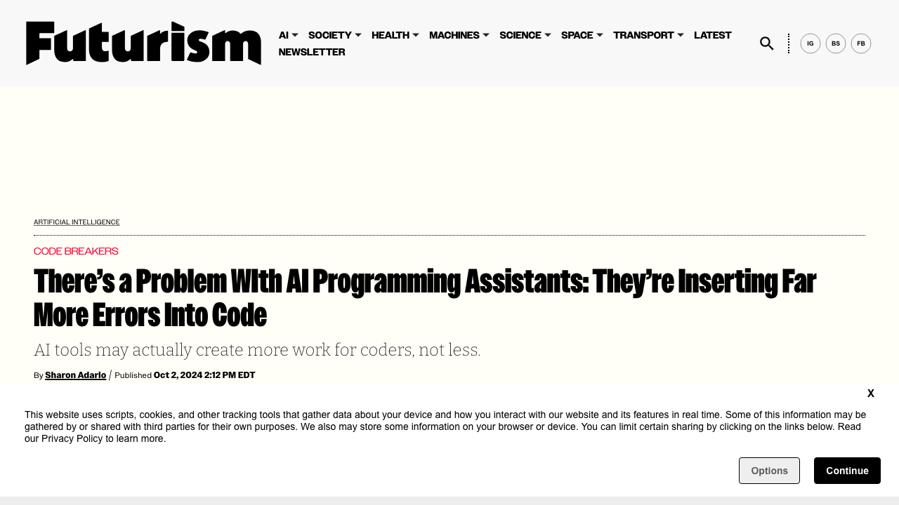 futurism.com - The Byte - Ai Programming Assistants Code Error preview
