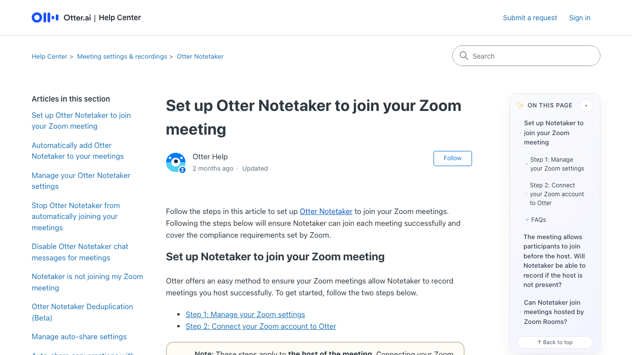 help.otter.ai - Hc - En Us - Articles - 19504911385495 Zoom Requirements For Otterpilot preview