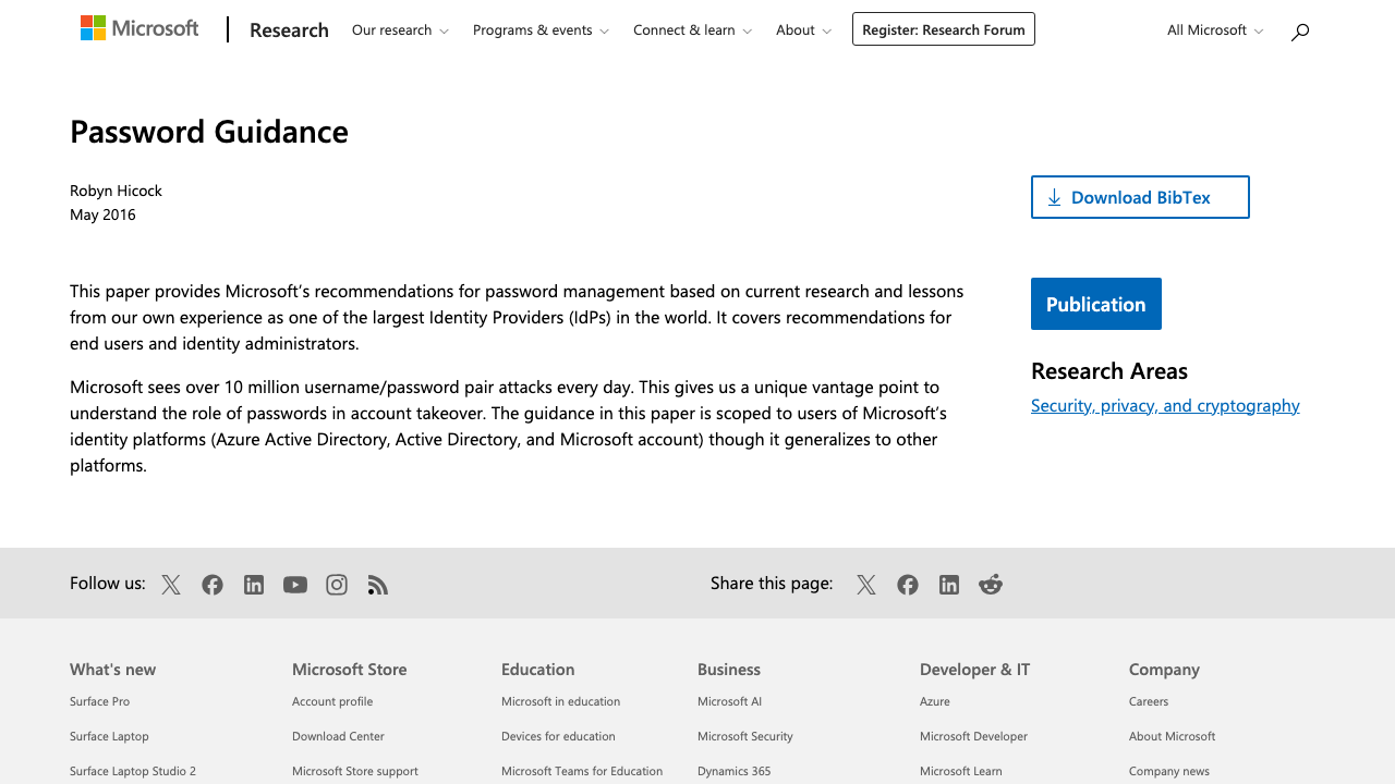 microsoft.com - En Us - Research - Publication - Password Guidance preview