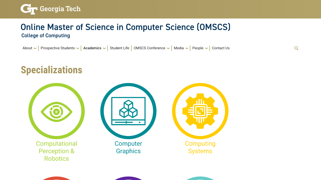 omscs.gatech.edu - Specializations preview
