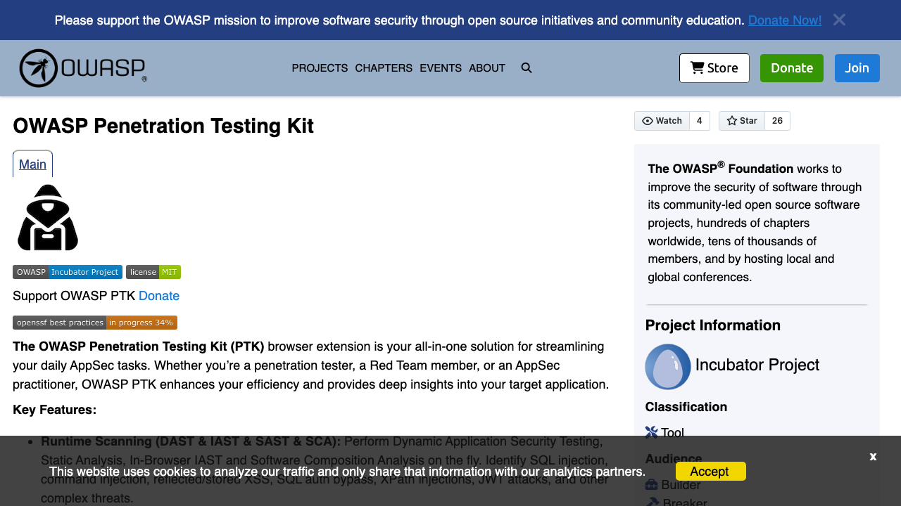 owasp.org - Www Project Penetration Testing Kit preview