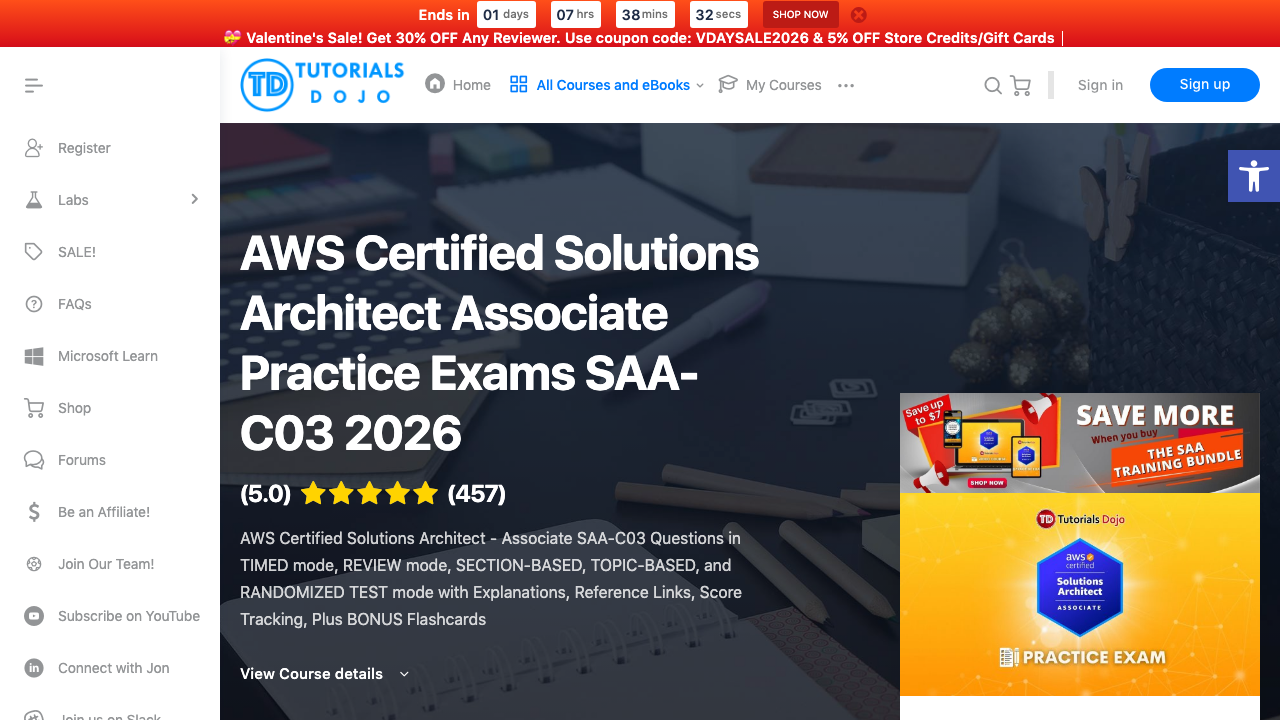 portal.tutorialsdojo.com - Courses - Aws Certified Solutions Architect Associate Practice Exams preview