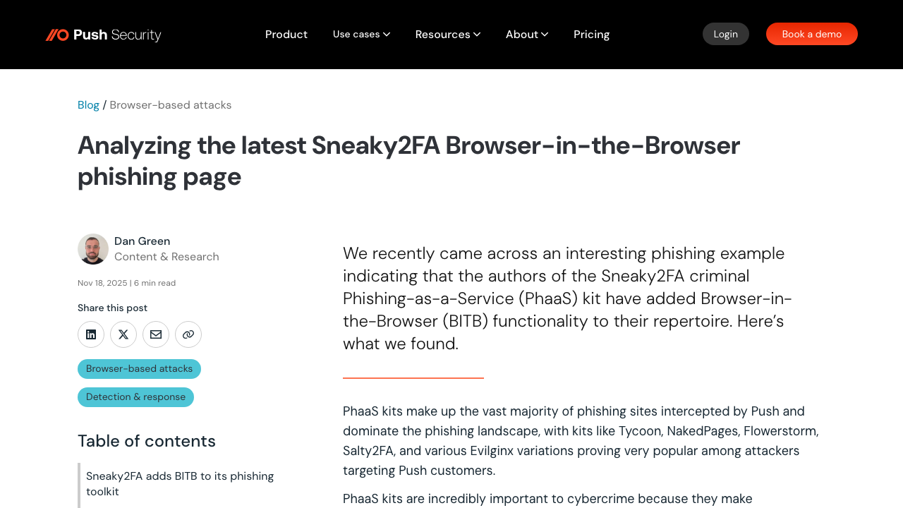 pushsecurity.com - Blog - Analyzing The Latest Sneaky2Fa Phishing Page preview