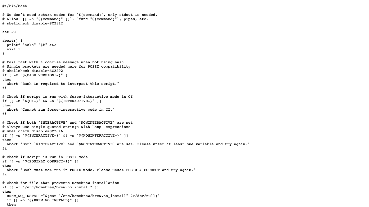 raw.githubusercontent.com - Homebrew - Install - Head - Install.Sh preview