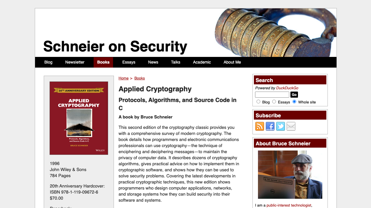 schneier.com - Books - Applied Cryptography preview