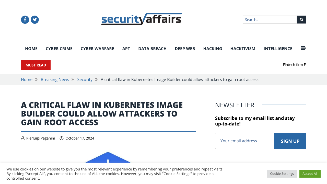 securityaffairs.com - 169919 - Security - Kubernetes Image Builder Critical Flaw preview