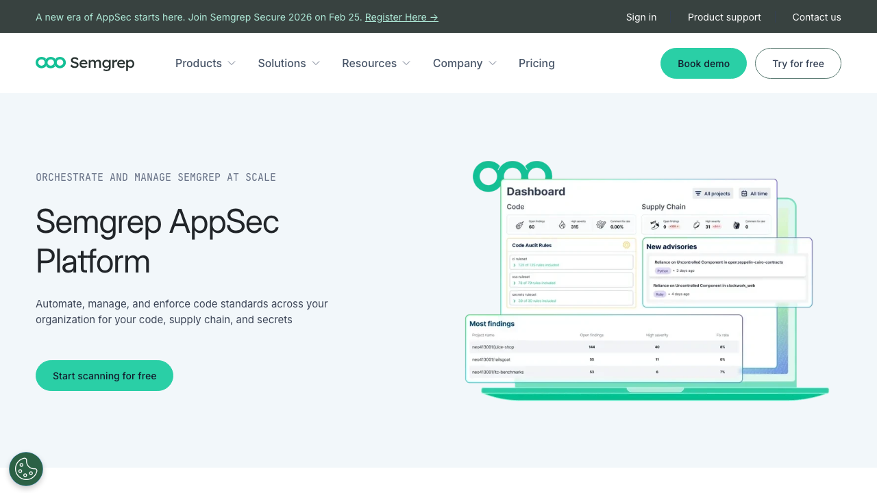 semgrep.dev - Products - Semgrep Appsec Platform preview