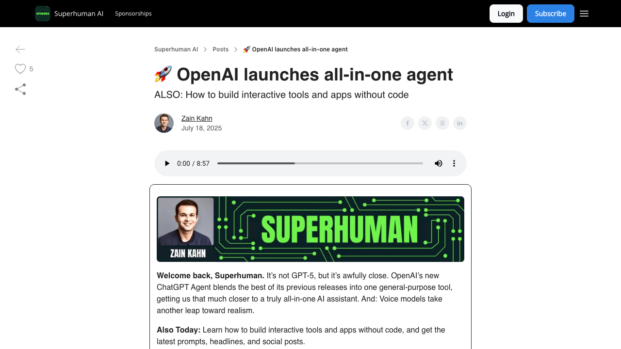 superhuman.ai - P - Openai Launches All In One Agent Ddcf preview