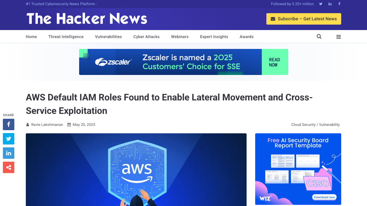 thehackernews.com - 2025 - 05 - Aws Default Iam Roles Found To Enable preview