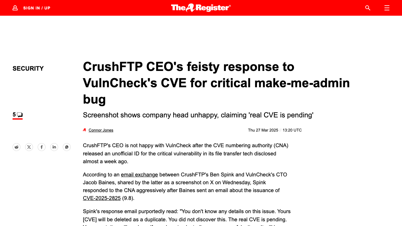 theregister.com - 2025 - 03 - 27 - Crushftp Cve preview