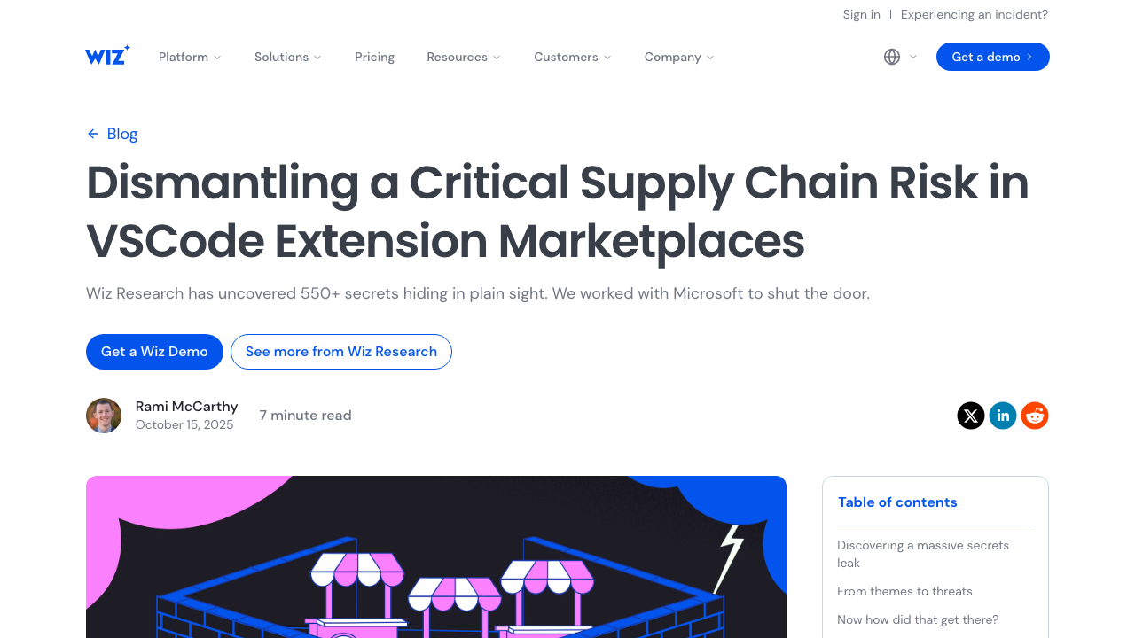wiz.io - Blog - Supply Chain Risk In Vscode Extension Marketplaces preview