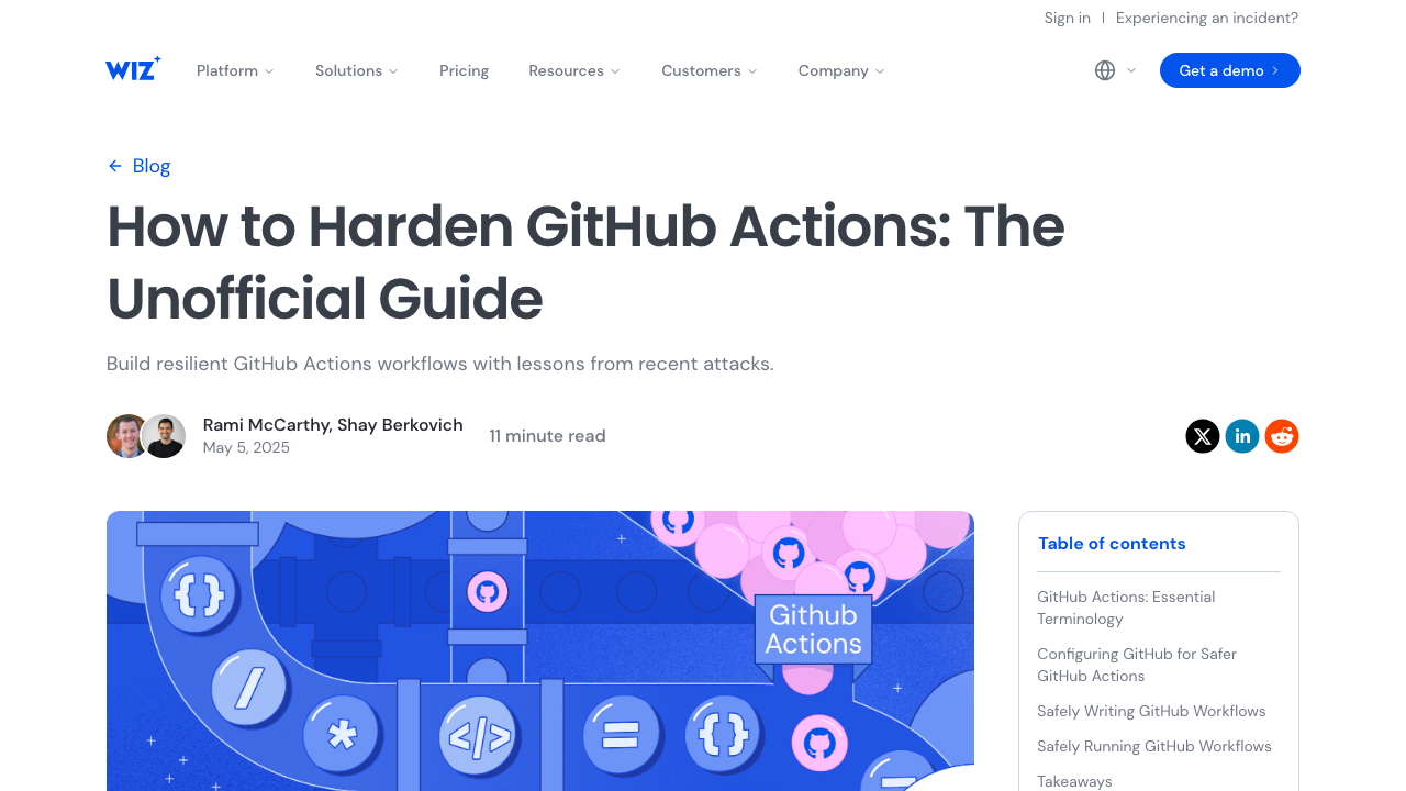 wiz.io - Blog - Github Actions Security Guide preview