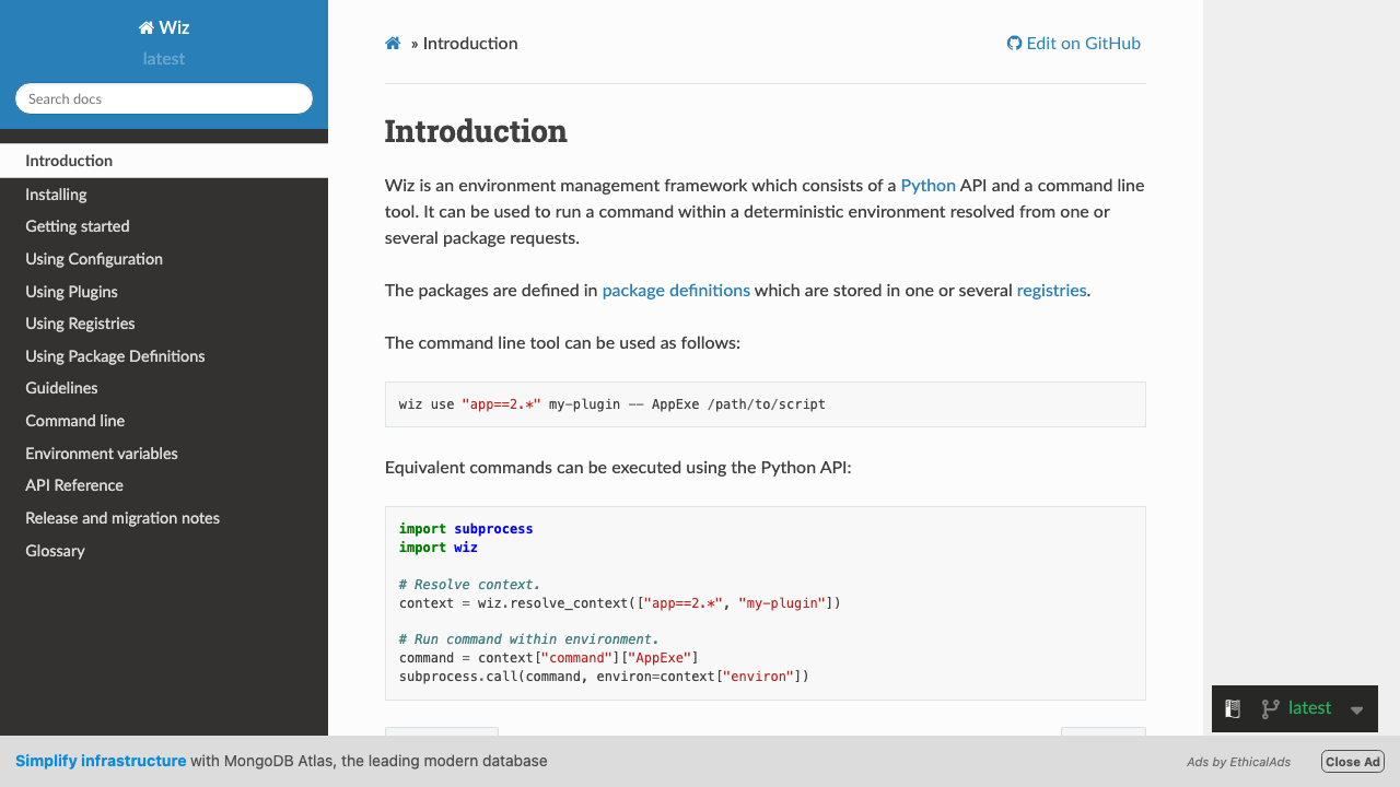 wiz.readthedocs.io - En - Latest - Introduction preview