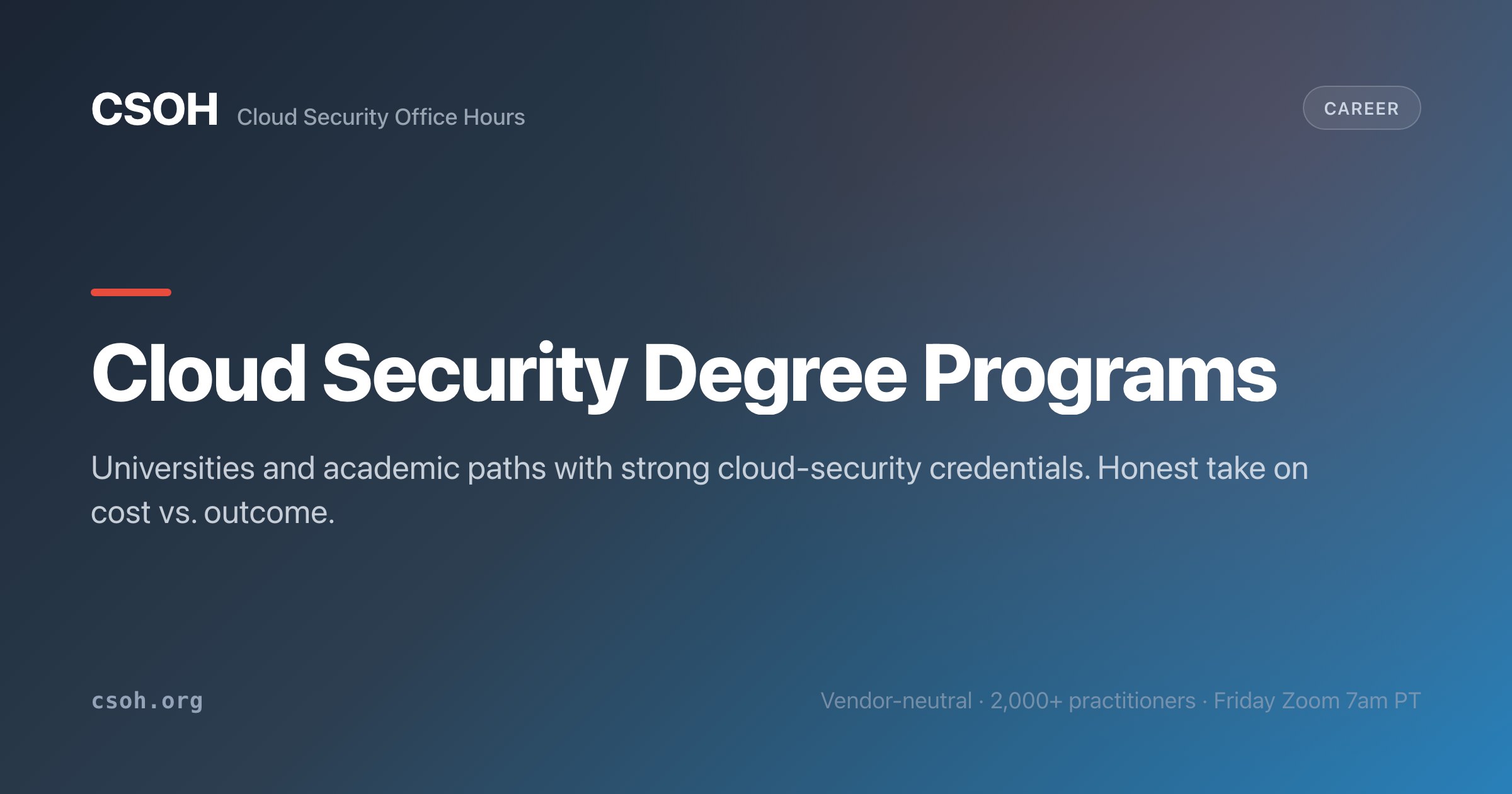 Cloud security degree programs