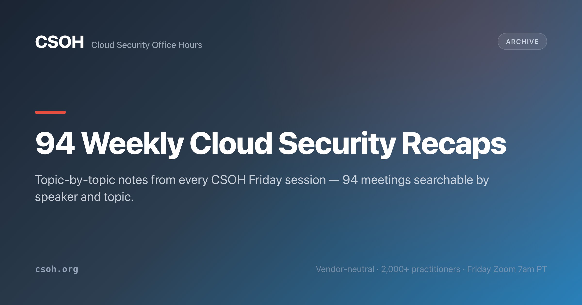 Weekly Meeting Recaps