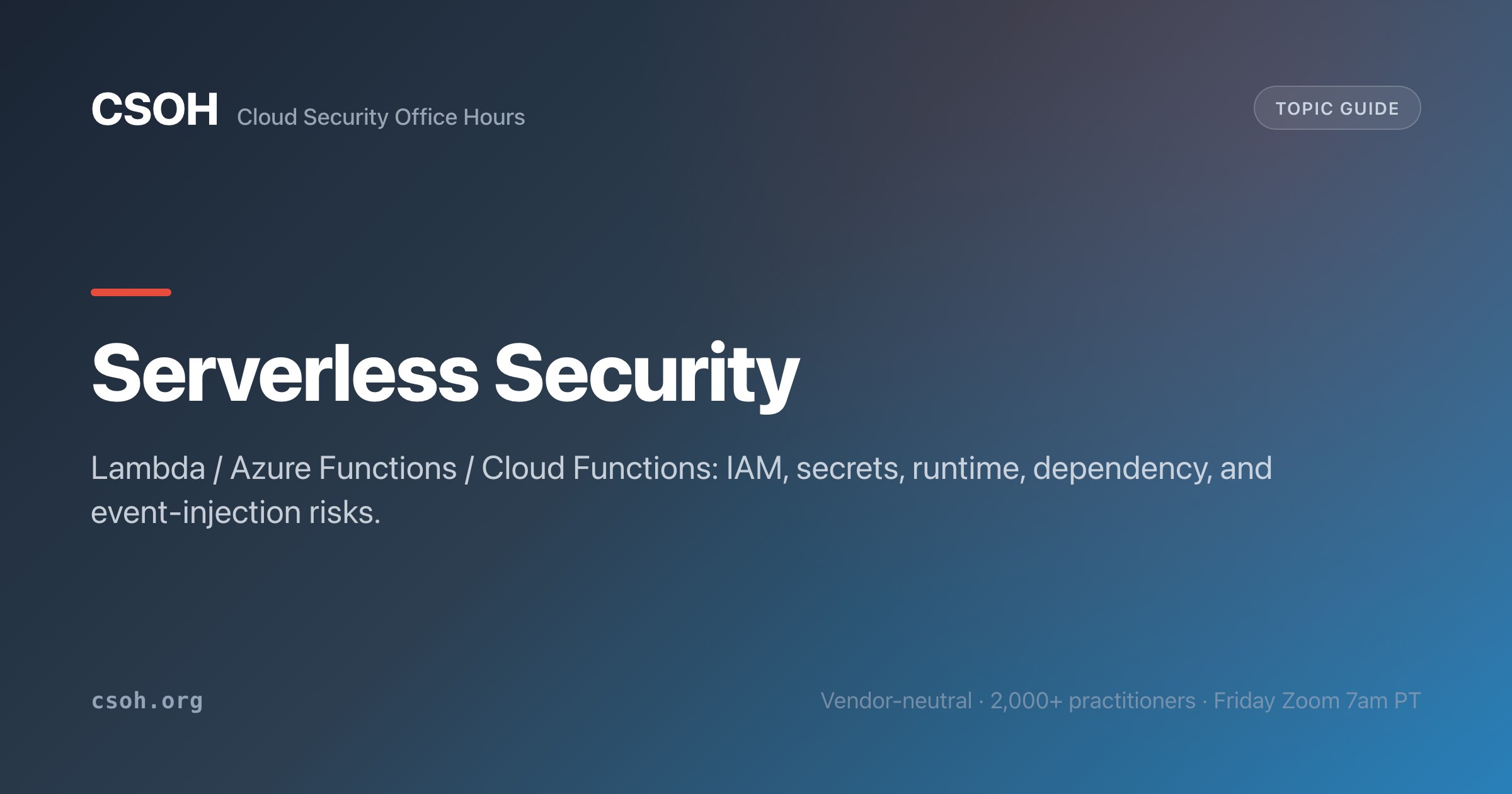 Serverless Functions & Cloud Security - CSOH
