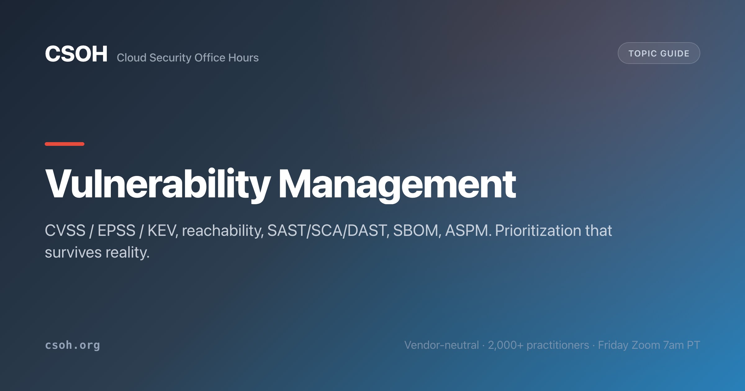 Cloud Vulnerability Management - CSOH