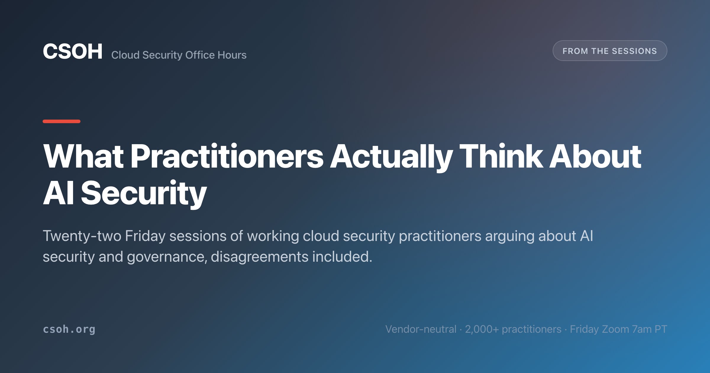 What practitioners actually think about AI security