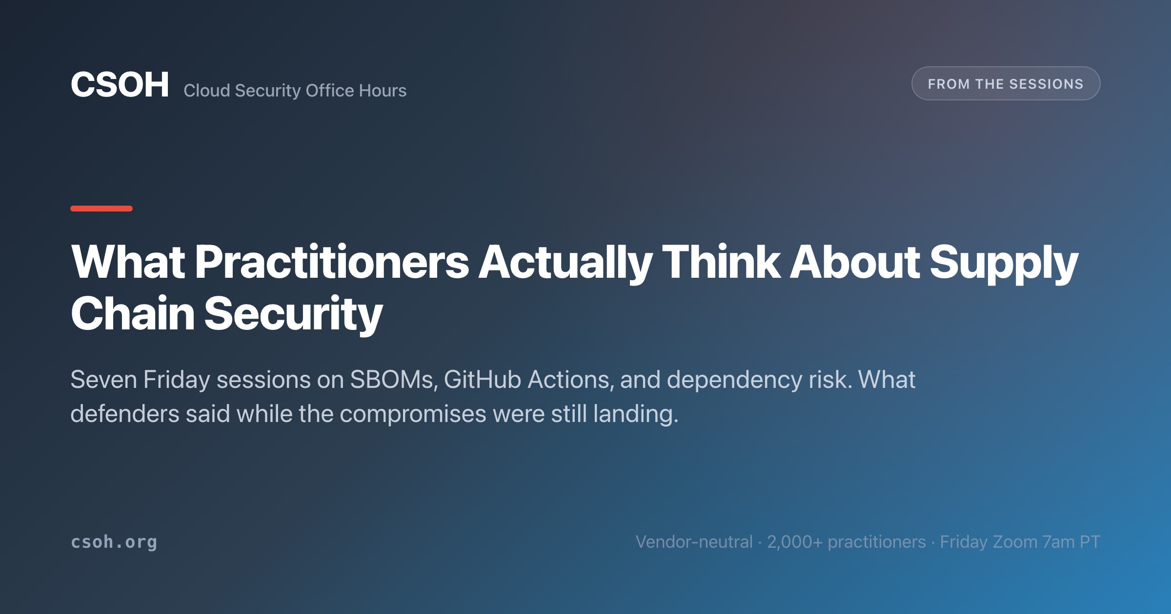 What practitioners actually think about supply chain security
