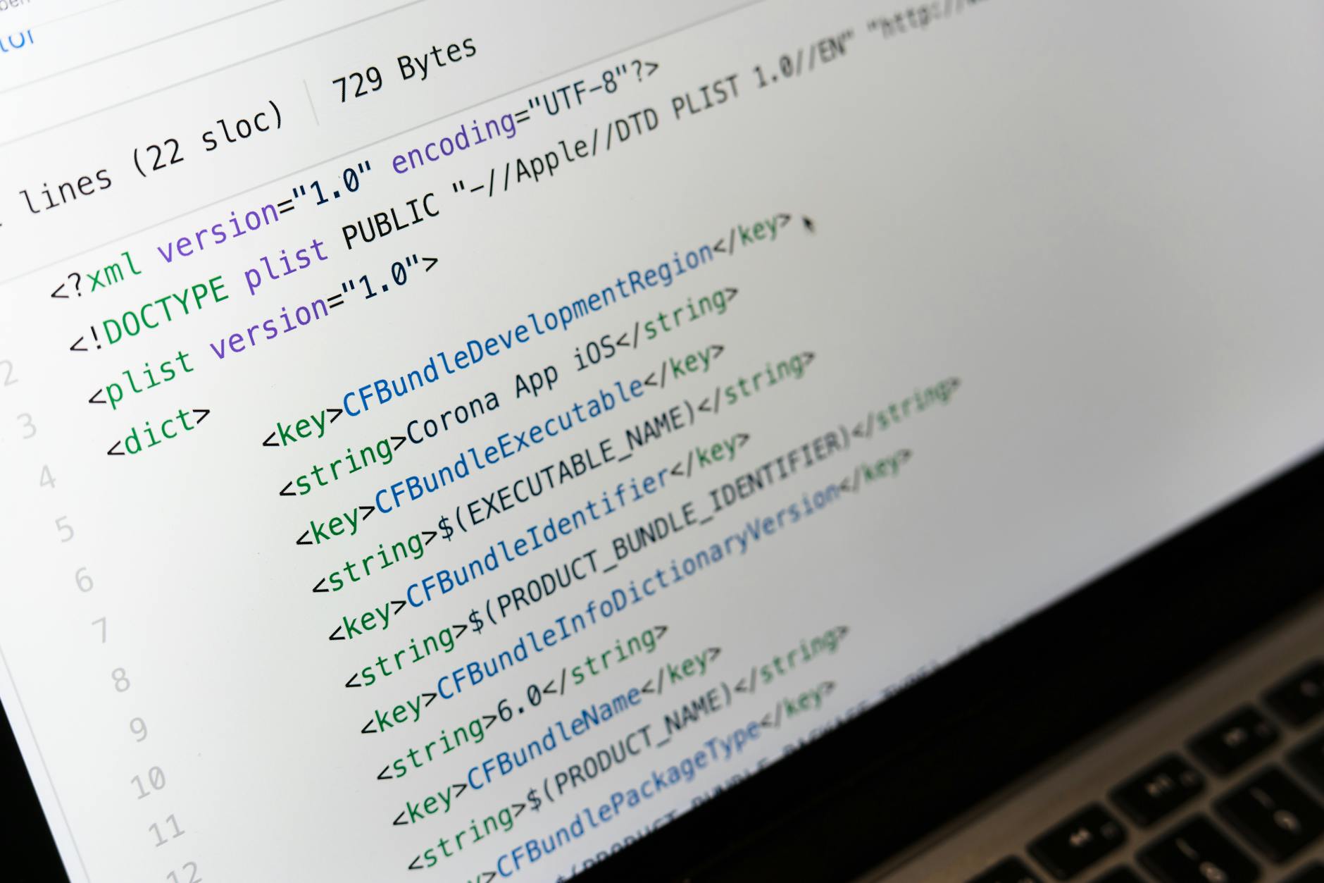 Close-up of code on a screen during an architecture review