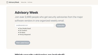 AdvisoryWeek preview