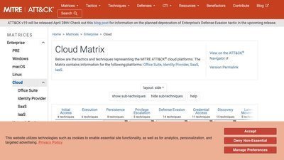 MITRE ATT&CK - Cloud Matrix preview