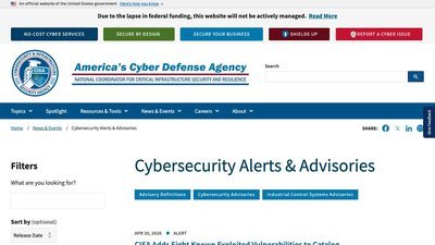 CISA Cybersecurity Advisories preview