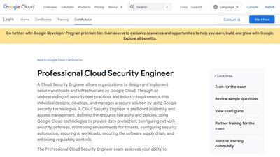 Google Professional Cloud Security Engineer preview