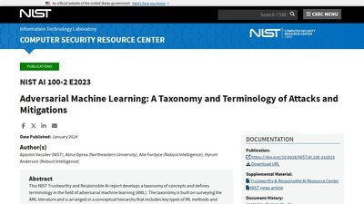 NIST Adversarial ML Taxonomy preview