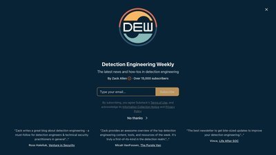 Detection Engineering Weekly preview