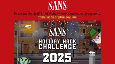 SANS Holiday Hack Challenge preview