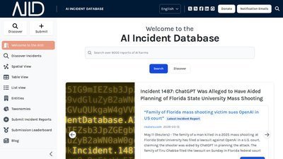 AI Incident Database preview