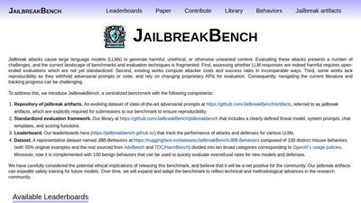 JailbreakBench preview