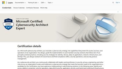 SC-100 Cybersecurity Architect Expert preview