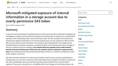 Microsoft AI SAS Token Leak (2023) preview