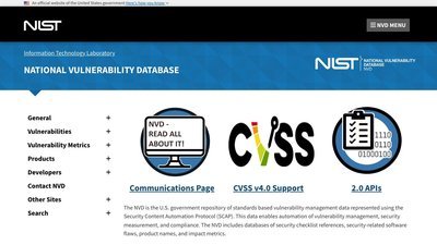 NIST National Vulnerability Database preview